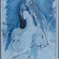 Opera d'arte disegno acquarellato "Donne"