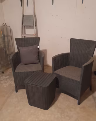 set da giardino o terrazza poltrone e tavolino