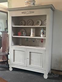 Libreria in legno massello verde salvia