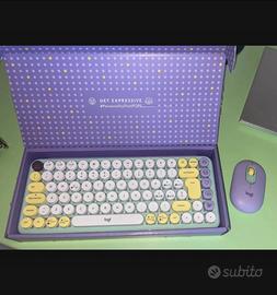 Set Logitech Wireless Pop Keys + Mouse + 4 tasti