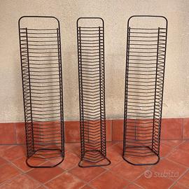 ESPOSITORE PORTA CD / DVD A COLONNA IN FERRO NERO