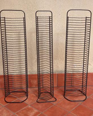 ESPOSITORE PORTA CD / DVD A COLONNA IN FERRO NERO