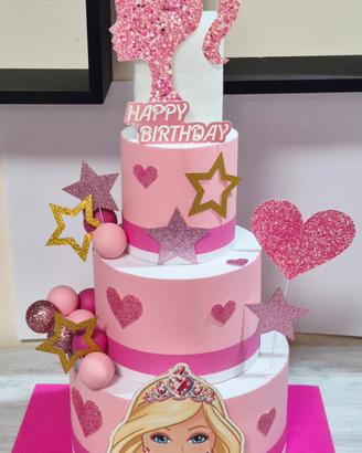 Torta di scena in polistirolo tema Barbie 