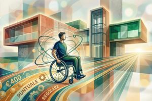 Uomo carrozzina con attestazione sollidità