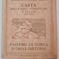 Antica Carta Turistica TCI 1928 Palermo ConcaD'oro