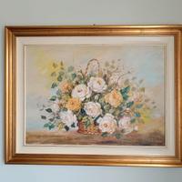 QUADRO CESTO DI ROSE DI  PIERA CARENA