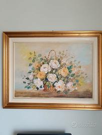 QUADRO CESTO DI ROSE DI  PIERA CARENA