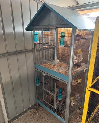 Gabbia voliera doppia