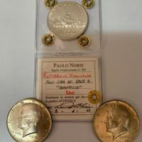  3 Monete d’Argento: 500 Lire 1965+2 kennedy 1965