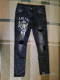 Jeans Amiri nero con logo