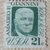 Francobollo USA con ritratto di Amadeo P. Giannini