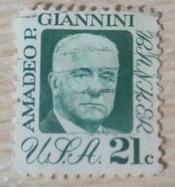 Francobollo USA con ritratto di Amadeo P. Giannini