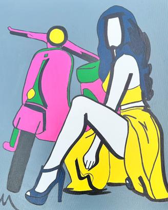 Marco Lodola pinup in Vespa Special