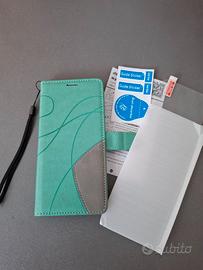 Custodia a libro + vetrino per cellulare