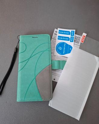 Custodia a libro + vetrino per cellulare