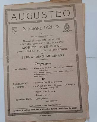 Augusteo Stagione 1921-22 MORITZ ROSENTHAL