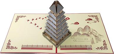 Biglietto di auguri 3D - Pagoda, Tempio