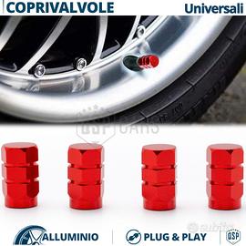 Tappi COPRIVALVOLE Auto Moto Rossi in ALLUMINIO