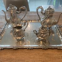 Servizio Set Argento Te Caffe con Vassoio