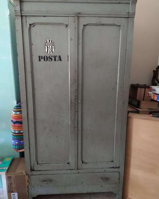 Armadio Guardaroba Legno Mobile Officina Vintage