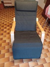 Sedia a Dondolo " Diana" in legno con cuscini.