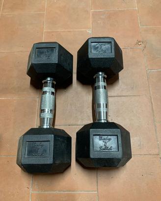 Coppia Manubri Esagonali Gommati Body Solid 7 kg