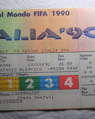 Biglietto Origin. Italia 90 ITALIA CECOSLOVACCHIA