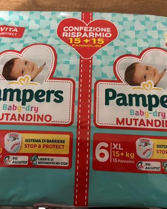 Pannolini pampers baby-dry mutandina misura 6 XL