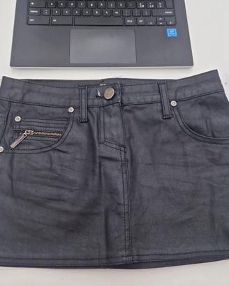 Minigonna nera spalmata Celyn b. Elisabetta Franch