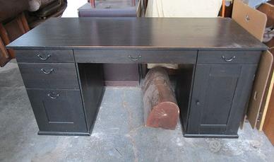scrivania ikea Hemnes nera/grigio scuro da cm. 152