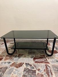 Tavolino vintage anni 70 in doppio vetro fumè