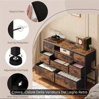 Cassettiera industriale, 120 cm con prese