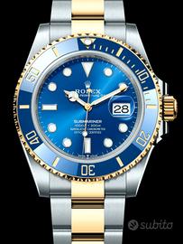 Rolex Sub acc. oro giallo 41 126613LB blu 2021 