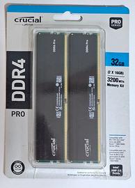 32 GB 3200 MHZ DDR4 Crucial nuove