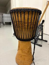 Djembé/tamburo africano artigianale in legno
