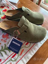 Birkenstock scamosciate verde oliva