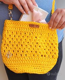 Borsa a spalla,hand made,fatta a mano,uncinetto 