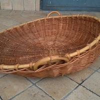 Grande Cesto Vaglio Vintage Vimini Artigianale Old