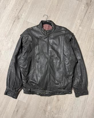 Giacca biker vintage in pelle