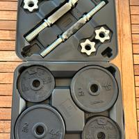 Kit manubri e pesi da palestra (vedi descrizione)