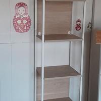 Scaffale a 6 ripiani in legno e ferro