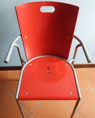 Sedie in legno e ferro