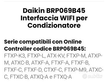 Modulo WiFi per climatizzatore DAIKIN per ATXC-B