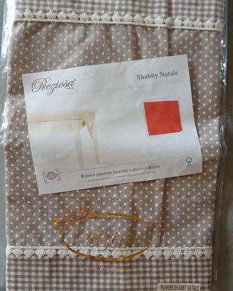 Runner Shabby Preziosa, in panama fasciata e pizzo