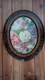 Cornice antica con dipinto fatto a decoupage 