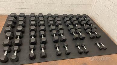 SET MANUBRI GOMMATI HEX DA 2,5 A 25 KG 10 COPPIE