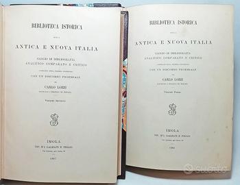 BIBLIOTECA ISTORICA ANTICA E NUOVA ITALIA 1886-87