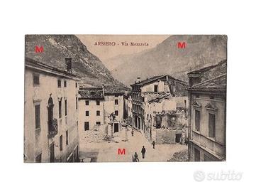 Cartolina via Mezzavilla Arsiero (VI) bombardata