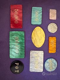 Set di fiches in lire 263 pezzi effetto madreperla