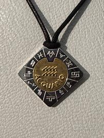 Collana Comete “Acquario” acciaio e oro 18KTy